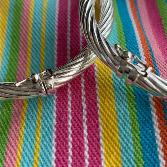 Ginkgo 2 pieces of Silver Bangles, braided design - Picture 3 of 6